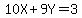 10X+%2B+9Y+=+3