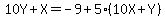 10Y%2BX=-9%2B5%2810X%2BY%29