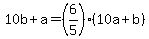 10b%2Ba=%286%2F5%29%2810a%2Bb%29