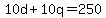 10d%2B10q+=+250