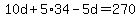 10d%2B5%2A34-5d=270