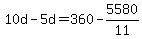 10d-5d=360-5580%2F11