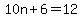 10n%2B6=12
