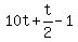 10t%2Bt%2F2-1