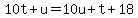 10t%2Bu=10u%2Bt%2B18