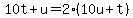 10t%2Bu=2%2810u%2Bt%29