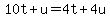 10t%2Bu=4t%2B4u