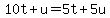 10t%2Bu=5t%2B5u