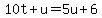 10t%2Bu=5u%2B6
