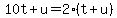 10t+%2B+u+=+2%2A%28t+%2B+u%29