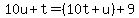10u%2Bt=%2810t%2Bu%29%2B9