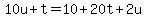 10u%2Bt=10%2B20t%2B2u