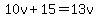 10v%2B15=13v