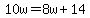 10w=8w%2B14