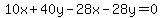 10x%2B40y-28x-28y=0