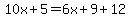 10x%2B5=6x%2B9%2B12