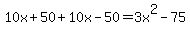 10x%2B50%2B10x-50=3x%5E2-75