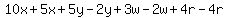 10x%2B5x%2B5y-2y%2B3w-2w%2B4r-4r