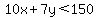 10x%2B7y%3C150