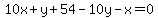10x%2By%2B54-10y-x=0