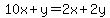 10x%2By=2x%2B2y