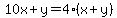 10x%2By=4%28x%2By%29