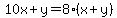 10x%2By=8%28x%2By%29