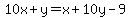 10x%2By=x%2B10y-9