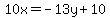 10x=-13y%2B10