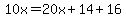 10x=20x%2B14%2B16