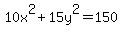 10x%5E2+%2B+15y%5E2+=+150