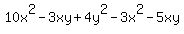 10x%5E2-3xy%2B4y%5E2-3x%5E2-5xy