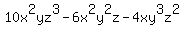 10x%5E2yz%5E3+-+6x%5E2y%5E2z+-+4xy%5E3z%5E2