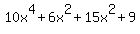 10x%5E4%2B6x%5E2%2B15x%5E2%2B9