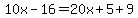 10x-16=20x%2B5%2B9