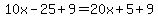 10x-25%2B9=20x%2B5%2B9