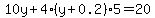 10y%2B4%28y%2B0.2%295=20