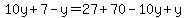 10y%2B7-y=27%2B70-10y%2By
