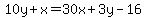 10y%2Bx=30x%2B3y-16
