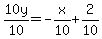 10y%2F10=-x%2F10%2B2%2F10