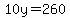 10y=260