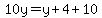 10y=y%2B4%2B10