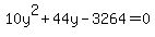 10y%5E2%2B44y-3264=0