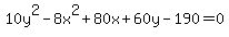 10y%5E2-8x%5E2%2B80x%2B60y-190=0