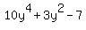 10y%5E4%2B3y%5E2-7