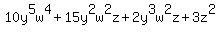 10y%5E5w%5E4%2B15y%5E2w%5E2z%2B2y%5E3w%5E2z%2B3z%5E2