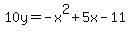 10y++=+-x%5E2%2B5x-11