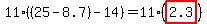 11%28%2825-8.7%29-14%29=11%28highlight%282.3%29%29
