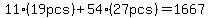 11%2819pcs%29%2B54%2827pcs%29=1667
