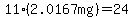 11%282.0167mg%29=24.2+mg